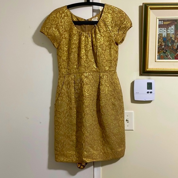 J Crew Gold Dress - Picture 1 of 6